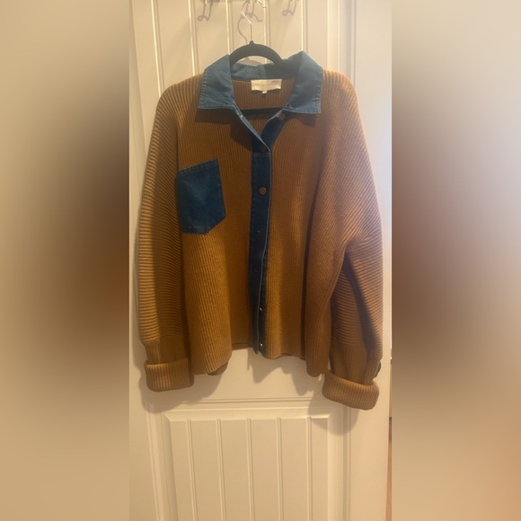 French Mauve Sweaters - French Mauve Chunky Knit Cardigan with Contrasting Pocket